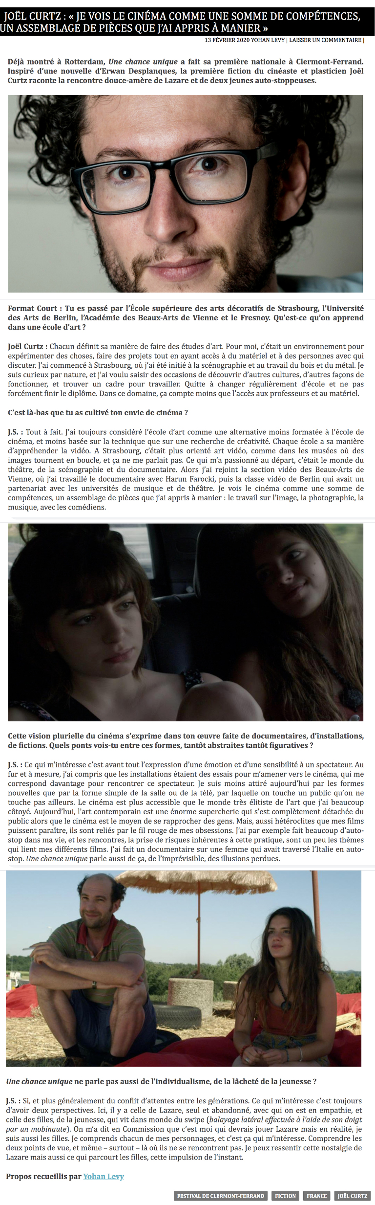 Format court Joël Curtz