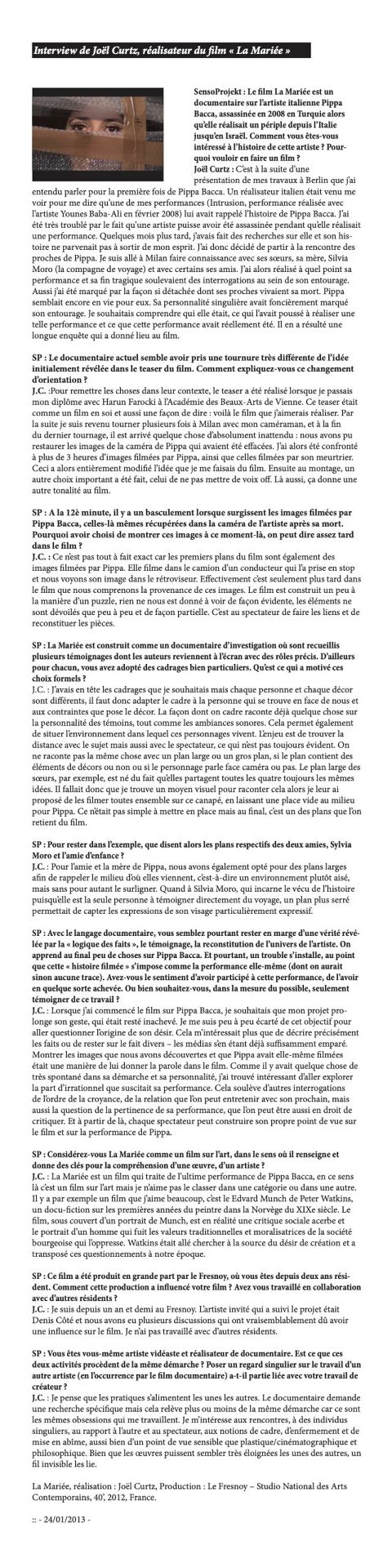 Senso Projekt - La Mariée